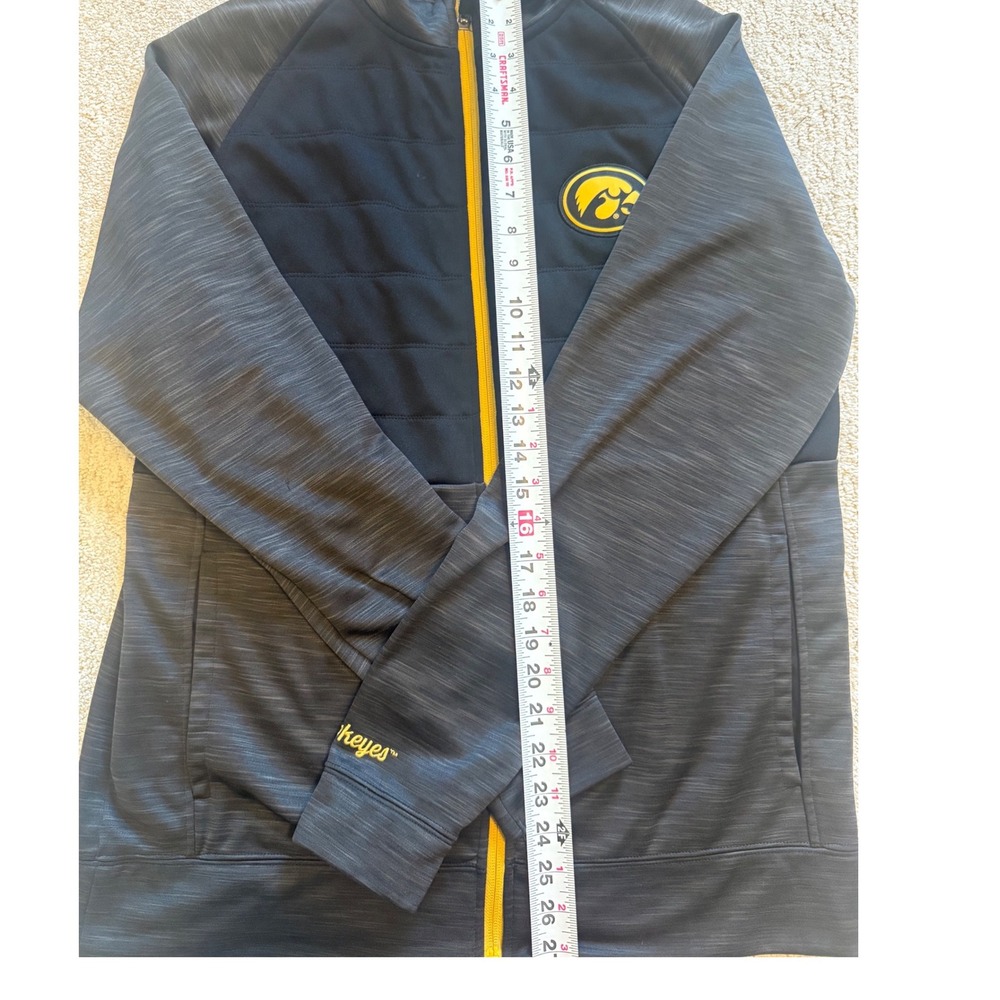 Iowa Hawkeyes Black Quilted Zip Up Jacket Men's Medium‎ Apparel Hawkeyes Gear - Picture 8 of 11